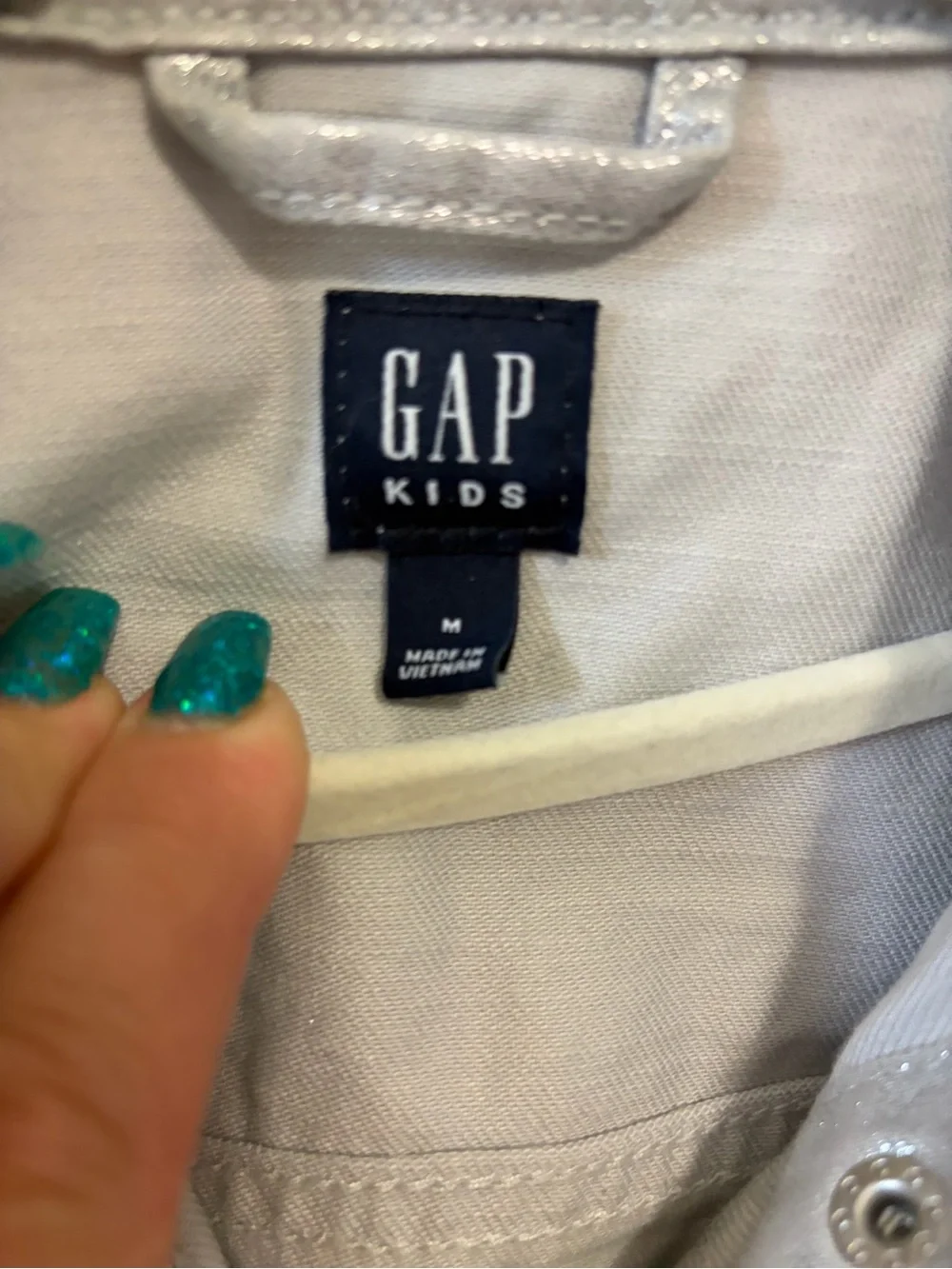 GAP Metallic Silver Denim Jacket - Women's